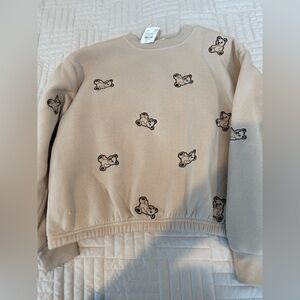 Adorable Beige Teddy Bear Sweatshirt